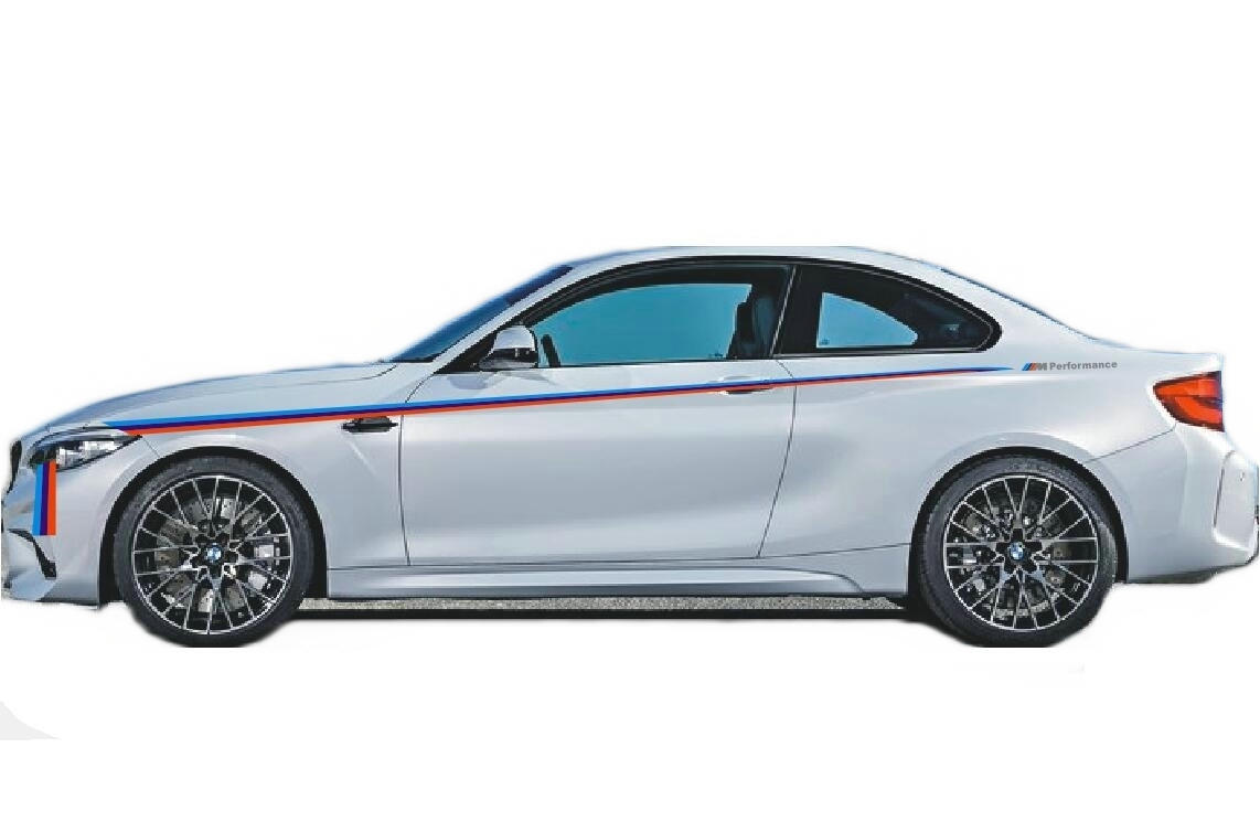 Graphics Tricolor Racing Stripe Sticker Kit For Bmw M2 M