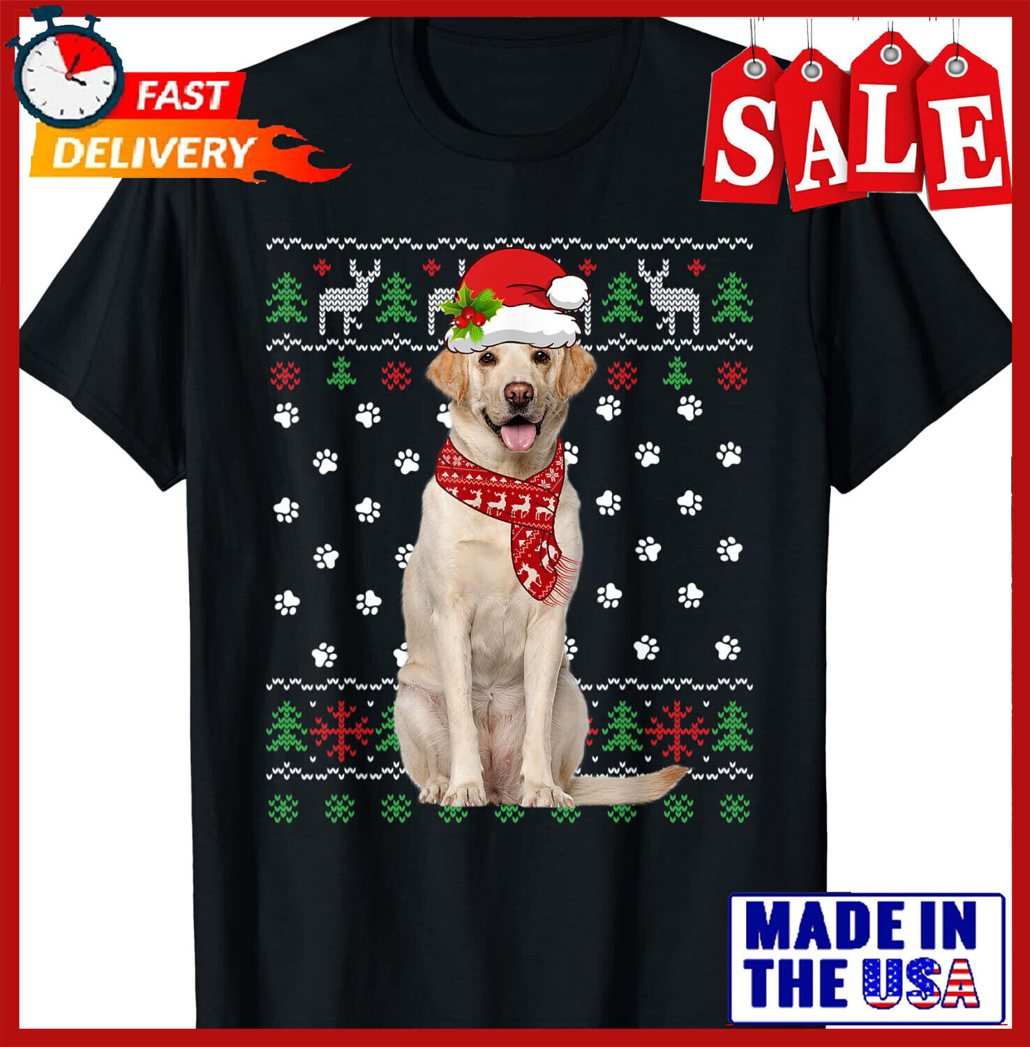 Ugly Christmas Labrador Dog Puppy Xmas Pajama T-Shirt
