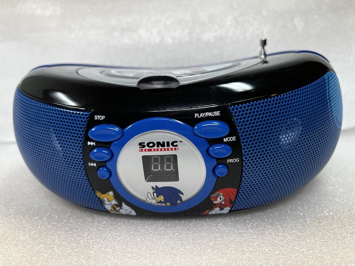 Jazwares SONIC THE HEDGEHOG CD Player Boombox Radio Sega Vintage 