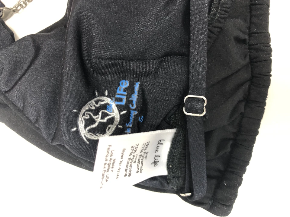 Blue Life Planet Blue T Back Tri Top and Skimpy Bottom Bikini Set (S) - Image 4 of 4