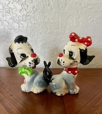 Vintage Artmark Snirky And Sally Circus Dog Salt and Pepper Shakers