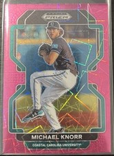 2022 Panini Prizm Draft Picks Neon Pink Velocity Prizm Michael Knorr #PDP103