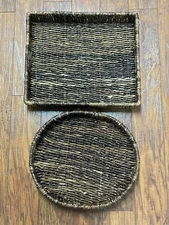 Birdrock Woven Serving Trays Set of 2