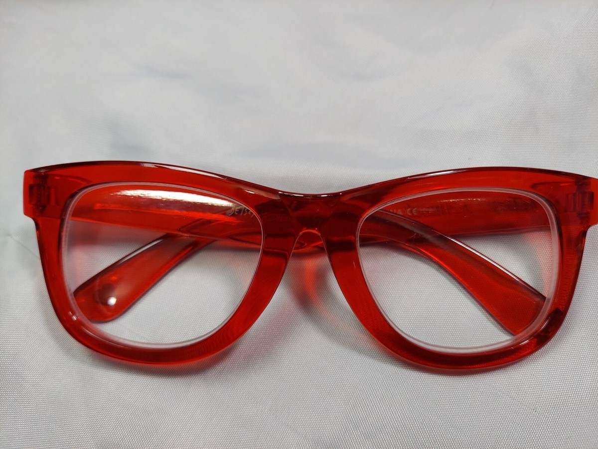 NEW +2.50 Betsey Johnson Red Thick Frame Reading Glasses 