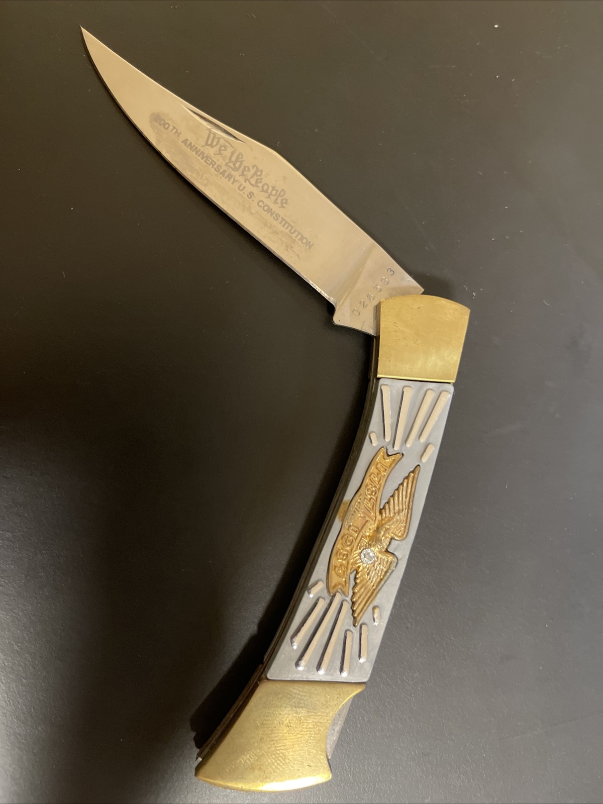 US Constitution Bicentennial Commemorative Diamond Knife w/ 24K Gold eBay