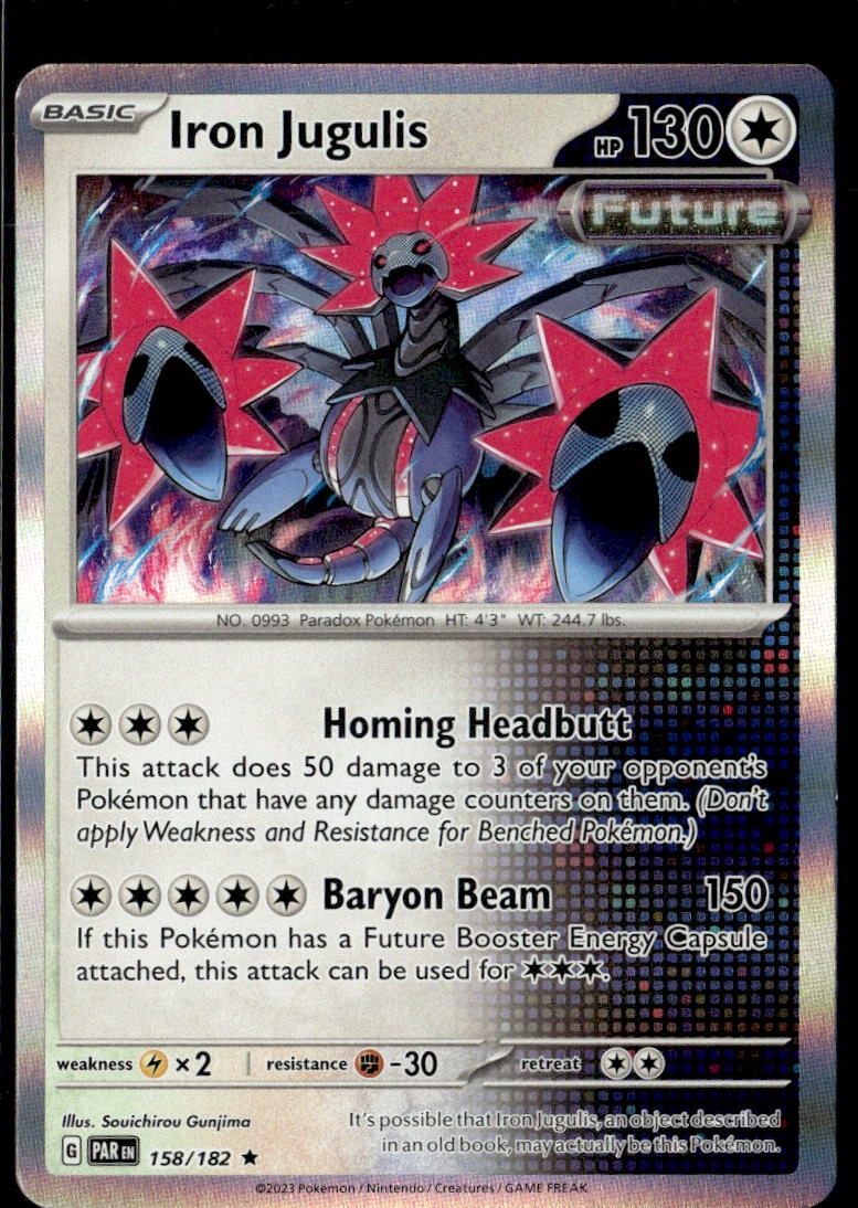 Pokemon Iron Jugulis 158/182 Paradox Rift Holo Rare 2 Card Lot