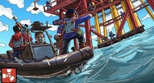 ??Rust Desk Mat, Oil Rig Assault, 80x40cm / 31.5in x 15.5in, rust merch, deskmat
