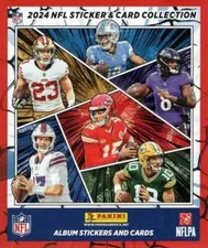2024 Panini NFL Football Sticker Collection Box 50 Packs 250 Stickers 50 Cards