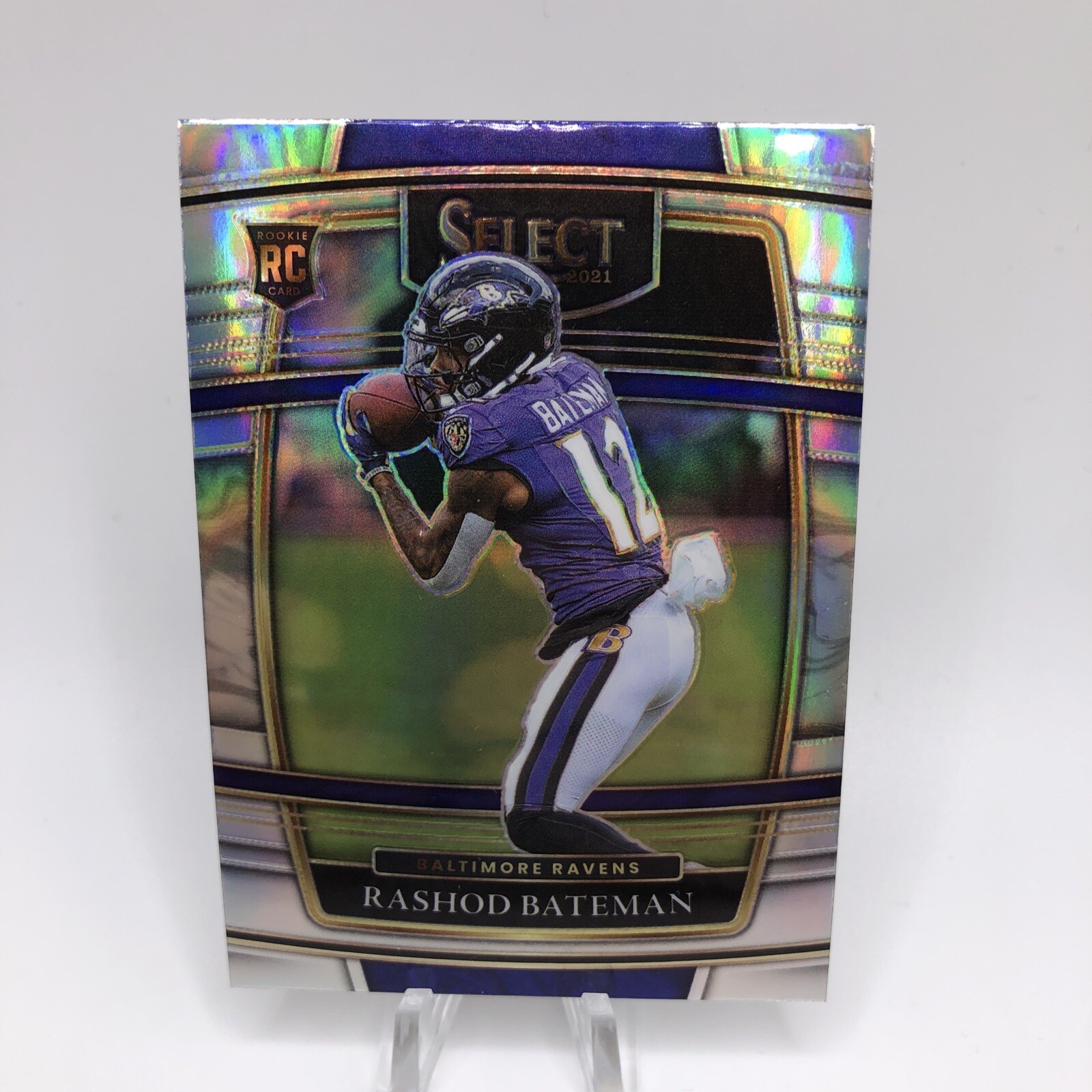 Rashod Bateman 2021 Panini Select Concourse Level Silver Prizm Rookie Ravens