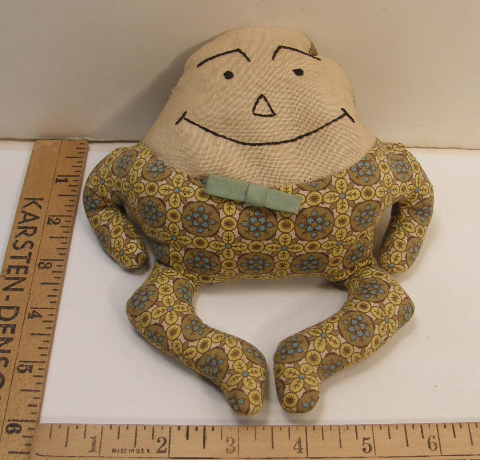 Borsa fagioli vintage Humpty Dumpty ricamata