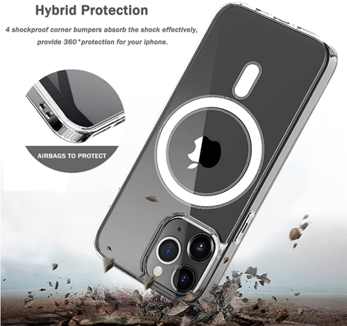 Magnetic Case for iPhone 14 Pro/Pro Max Magsafe Case Clear Built-in Magnets - Zdjęcie 5 z 11