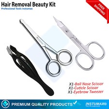 Professional Eyebrow Tweezers and Scissors For Men  Women Hair Removal Tool US