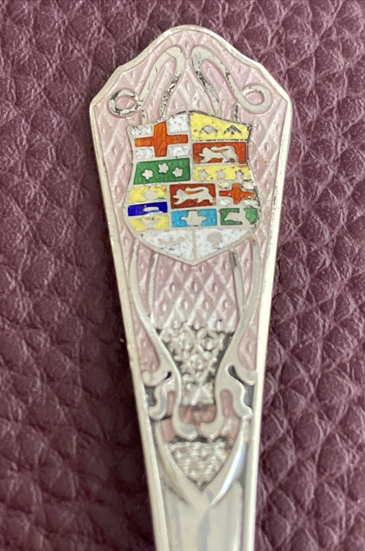 Cornwall Ontario Canada Royal 4.5" Sterling Silver Enamel Souvenir Spoon 11g