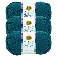  3 Pack Lion Brand Yarn 761-177J 24-7 Cotton Yarn, Dragonfly