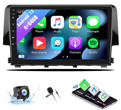 64G Android 13 For 2016-2020 Honda Civic Apple Carplay Car Stereo Radio GPS WIFI
