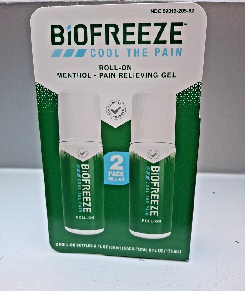 2 PACK Biofreeze Roll-On Pain-Relieving Gel 3 FL OZ, Colorless Topical Pain - Image 2 of 4