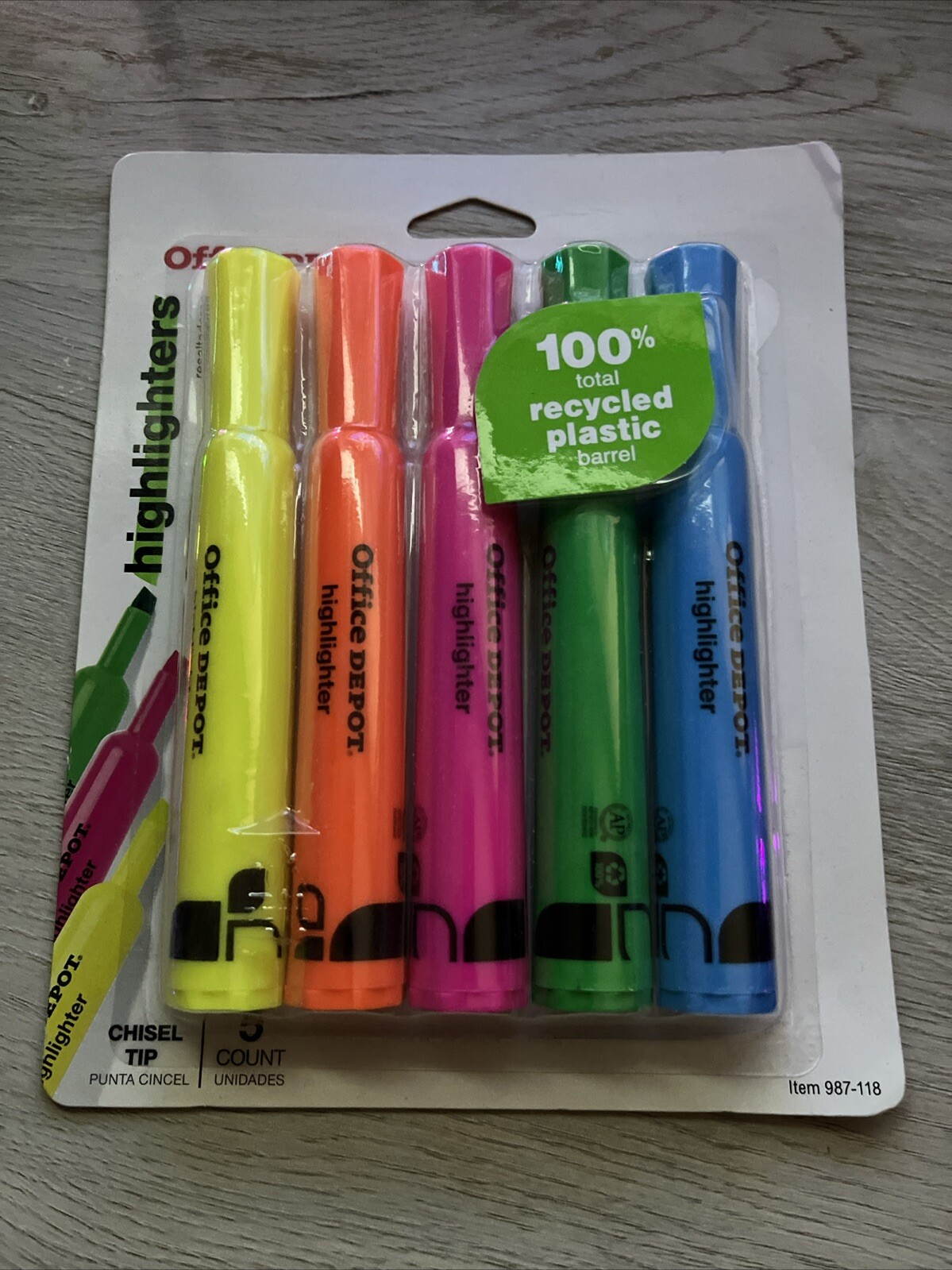 Highlighters / markers, chisel tip, large grip, assorted colors  5 ct-image