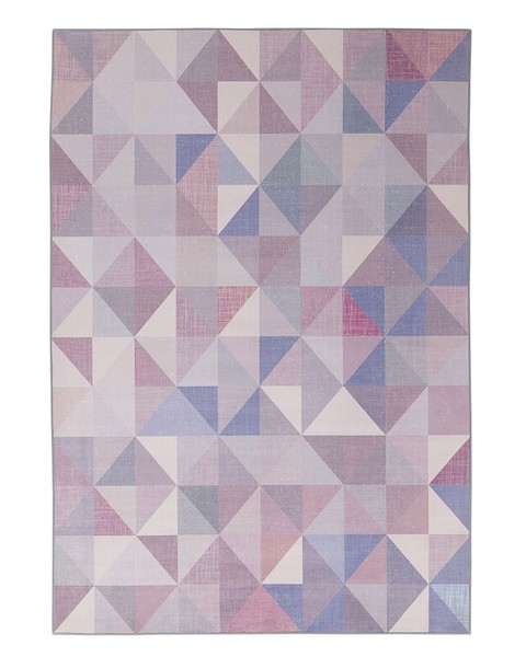 Teppich Blau-Grau Rechteckig Kurzflor Geometrisches Muster 140 X 200 Cm Kartepe-image