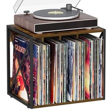 Vinyl Record Storage,Vinyl Record Holder Up to 80-100 Albums,4-Compartment Re...