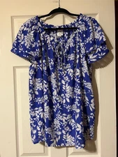 Naif Women's 2X Peasant Blouse Pullover Lightweight Flutter Sleeves Boho NWOT