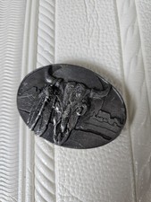 Arroyo Grande Buckle 1989 Bull Skull Belt Buckle Native American Indian AG-30 J1