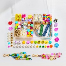DIY Bead Keychain Making Kit Beads-421PCS Beaded Bag Charm Making Kit Letter ...