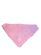 Vintage 1970  s Pink Crochet Triangle Shawl Wrap Poncho 62x32" Granny Stitch Boho