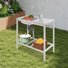 Freestanding Stainless Steel Utility Sink w/360    Faucet for Laundry Room Garage