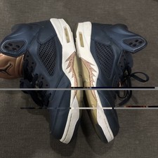 Nike Air Jordan 5 Retro Obsidian White Metallic Bronze 136027-416 Mens Size 10