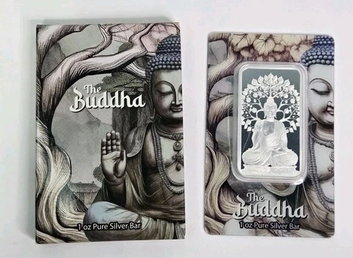 2025 Pamp Suisse 999 Silver The Buddha 1 oz Silver Bar in Assay Card w/ Sleeve