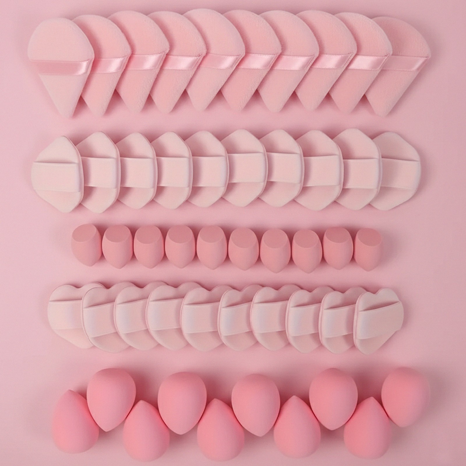 50-Piece Makeup Sponge Set - Assorted Shapes for Foundation & Powder Application