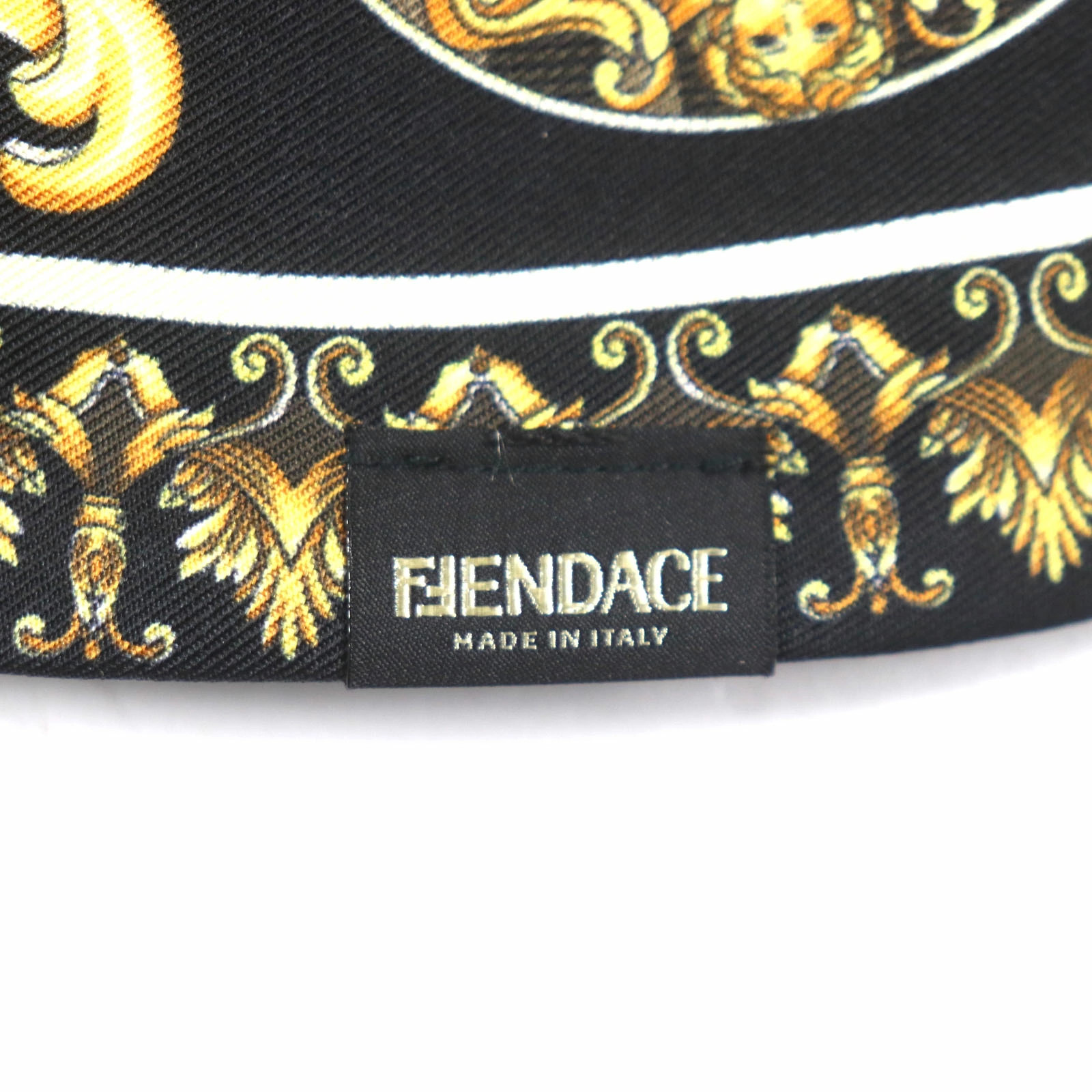 FENDI VERSACE Men's Bucket Hat Silk Zucca Pattern FF Reversible Black M Size thumbnail 7