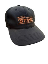 Team Stihl Vintage Snapback Trucker Hat Cap Black Distressed Faded