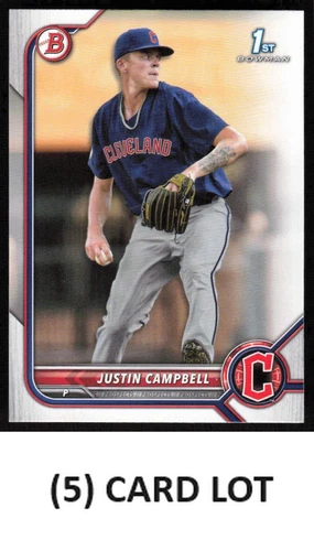 (5) Card Lot - 2022 Bowman Draft #BD-113 Justin Campbell