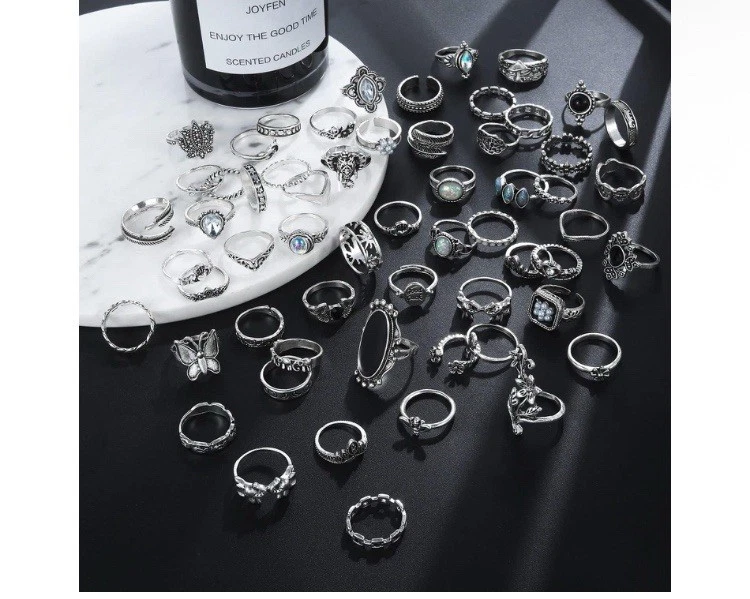 60 Bulk Lot Stainless Steel Rings For Men And Women Goth Fashion Ring Wholesale - Image 3 of 4