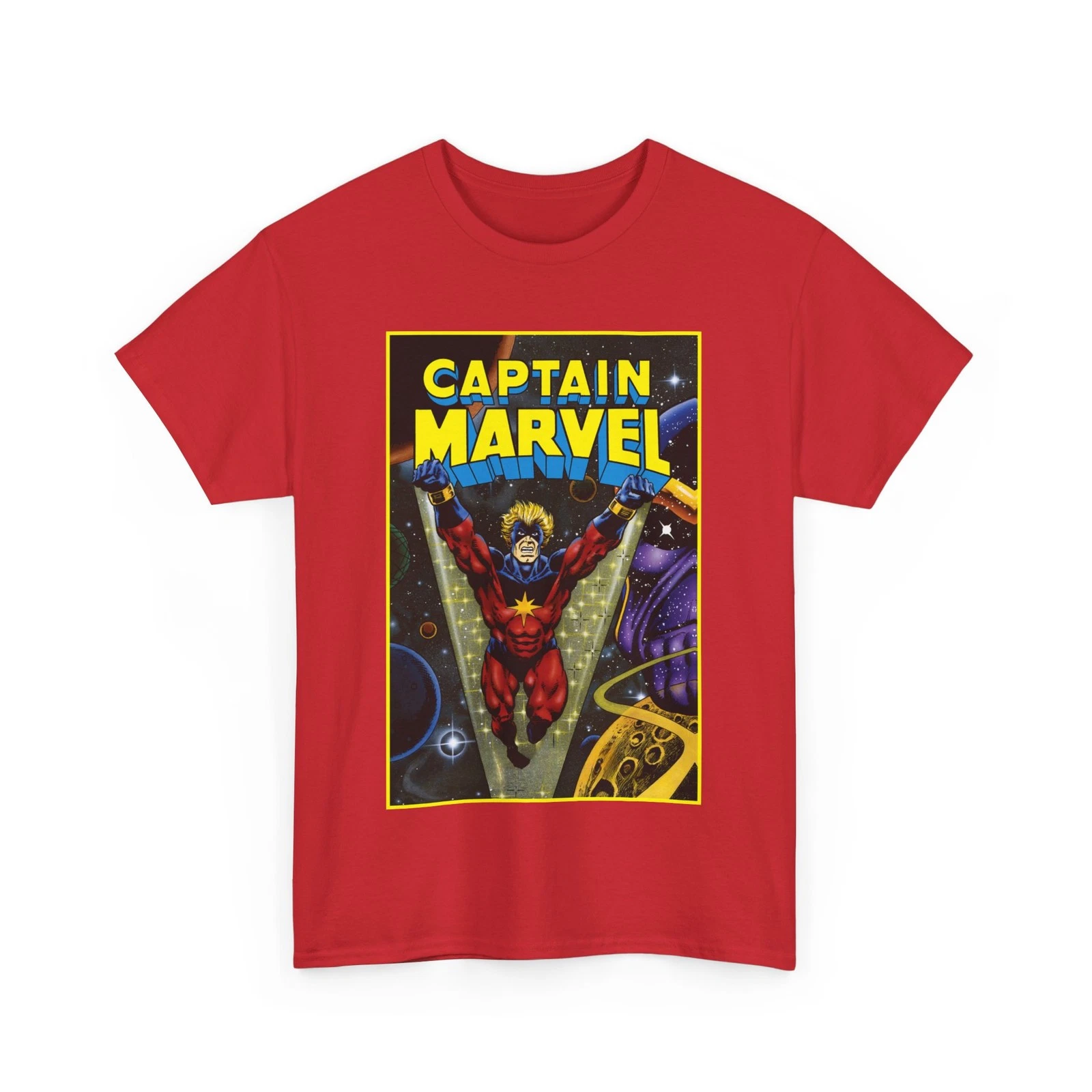 Captain Marvel T-Shirt - Jim Starlin Art - Mar-Vell - Thanos - Marvel Comics
