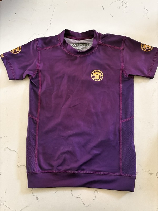 Tatami Purple Kids Rash guard Shirt Size Youth Small MMA