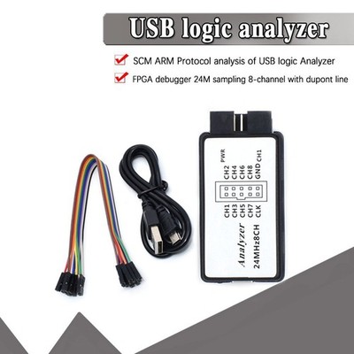 USB Logic Analyzer Debugger 8Channel 24 Per Seconds for ARM FPGA 24MHz Black