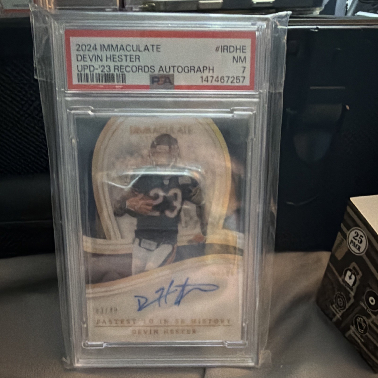  Immaculate Devin Hester Immaculate /49 psa 7 pop 5 autograph ON CARD AUTO 