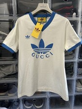 NWT Rare GUCCI ADIDAS COLLABORATION V-NECK T-SHIRT - Womens XXXL - Mens M/L