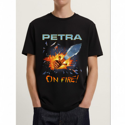 Petra On Fire Band Unisex Black T-Shirt Full Size S 5XL Christian Rock Graphic T