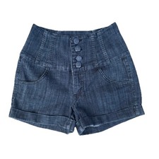 Boom Boom Jeans Women  s Dark Wash Denim Shorts Size 5 Casual Cutoff