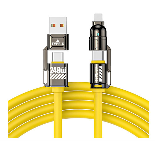 Flüssigsilikon 4-in-1 Schnell Ladekabel mit L/Typ C/USB für iPhone - Bild 11 von 12
