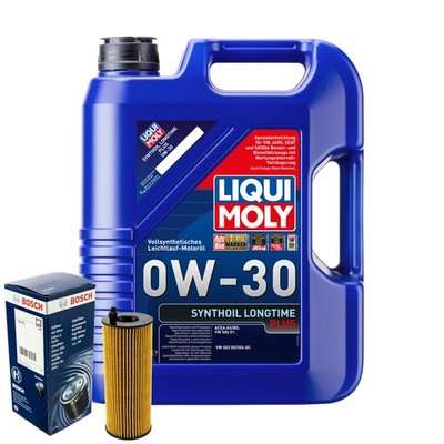 Motoröl 0W30 LIQUI MOLY Synthoil Longtime Plus 5L+BOSCH Ölfilter