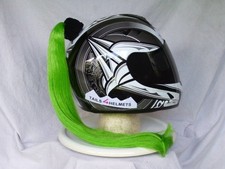 HELMET PONYTAIL...GREEN *24" MOTORCYCLE , BATTING ** USA MADE / SHIPS