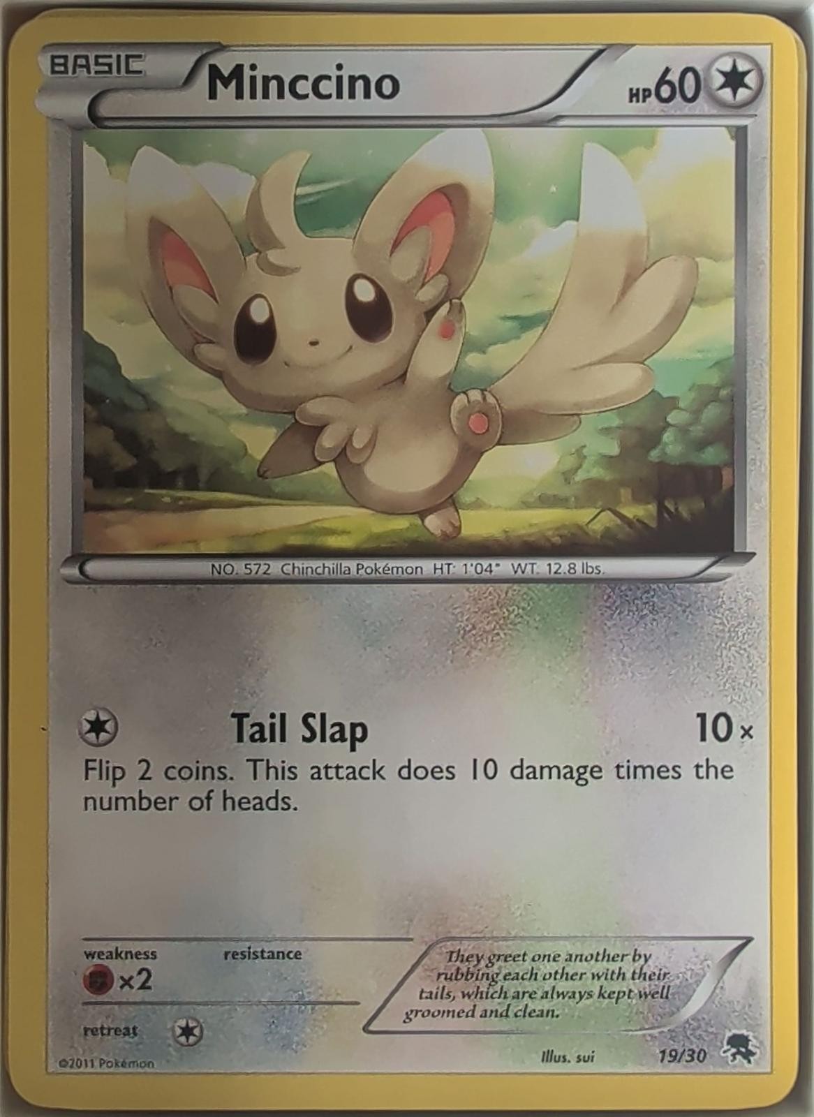 Minccino (#19) 19/30 Common BW Trainer Kit: Excadrill & Zoroark Pokemon LP