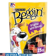 Strips Dog Treats Original with Real Bacon Flavor Tender Chews, 25 oz Pouch