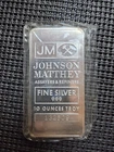 10 oz Johnson Matthey .999 Fine Silver JM Bar