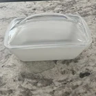 Westinghouse Milk Glass Refrigerator Loaf Baking Dish W/Lid 9 In X 5 In  Vintage
