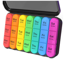 Daviky Pill Organizer 3 Times a Day, Daily Pill Box 7 Day, Weekly Cases Medicine